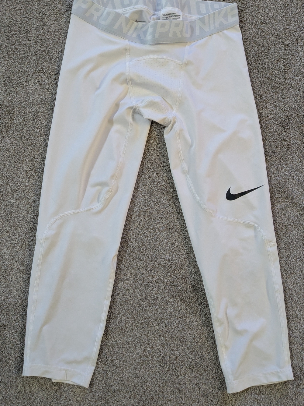 Nike Pro Compression 3/4 Length Running Training Tights (men's Medium) White